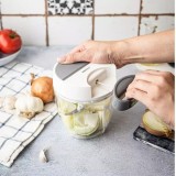 Dispozitiv pentru tocat legume si fructe, alb, diametru 12,5 cm, capacitate 900 ml, KingHoff