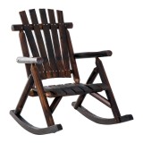 Outsunny Scaun Balansoar de Gradina Adirondack in Stil Country, Lemn de Brad 97x71x100cm Culoare Lemn Carbonizat