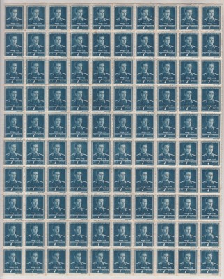 ROMANIA 1943/45 LP 154 REGELE MIHAI I UZUALE FILIGRAN MM VALOAREA 7 LEI ALBASTRU COALA 100 TIMBRE STARE MNH foto