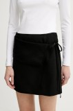 Herskind fustă Yana culoarea negru, mini, drept, 5555190