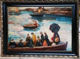 Cumpara ieftin Tablou Port &icirc;n Bretania semnat Tibor Erno