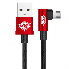 Cablu Micro USB - USB, Baseus MVP Elbow, Mufa 90 de grade, Conectare Orice Pozitie 1.5A, 2M, Rosu foto