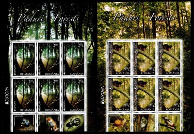Romania 2011, LP 1899 c, EUROPA - Paduri, pereche de minicoli, MNH! LP 89,70 lei foto