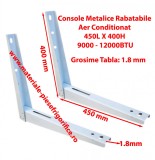 Set Console Metalice Rabatabile pentru Aer Conditionat , 450L X 400H, 1.5mm,