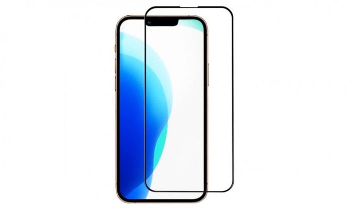 Folie Fullscreen pentru iPhone 13 Pro, sticla securizata, Negru Transparent