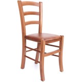 Scaun Paesana - cadru cires - imitatie piele - diverse culori - Cognac 8070