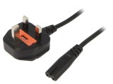 Cablu Alimentare 1.8m Negru 2x0.75mm2 BS 1363 la IEC C7