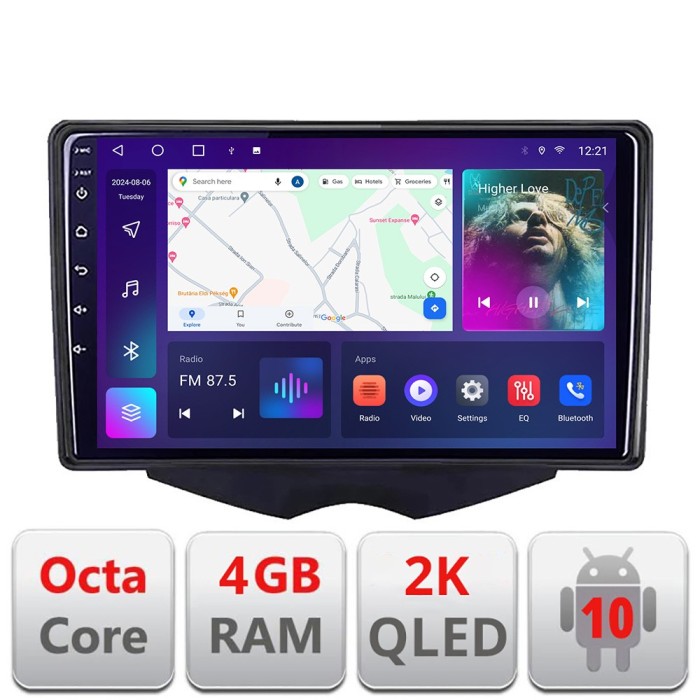 Navigatie Hyundai Veloster Android Octa Core Ecran 2K QLED GPS 4G 4+32GB 360 kit-veloster+EDT-E409-2K CarStore Technology