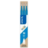 Set 3 rezerve roller Frixion Ball Pilot 0.7 mm varf mediu, albastru celest