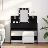 Cumpara ieftin Masă de toaletă cu LED, stejar negru, 100x40x130 cm