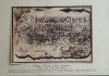 Litografie interbelică lipită pe carton/ M. Olinescu / H&acirc;rlău Iasi Pisania Curte