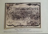 Litografie interbelică lipită pe carton/ M. Olinescu / H&acirc;rlău Iasi Pisania Curte