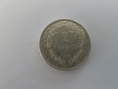 Belgia 2 Francs 1911 Argint are 10 gr.Impecabila foto