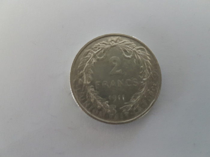Belgia 2 Francs 1911 Argint are 10 gr.Impecabila