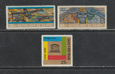Guinea 1966 - A 20-a Aniversare a UNESCO 3v MNH foto