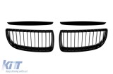Grile de rinichi cu nervuri unice vopsite &icirc;n negru, potrivite pentru BMW Seria 3 E90, E91 2005-2007 Performance AutoTuning