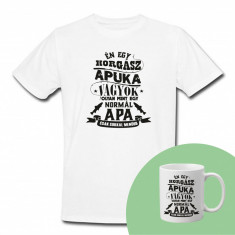 "Én egy horgász apuka vagyok" Set Personalizat – Tricou + Cană Negru L