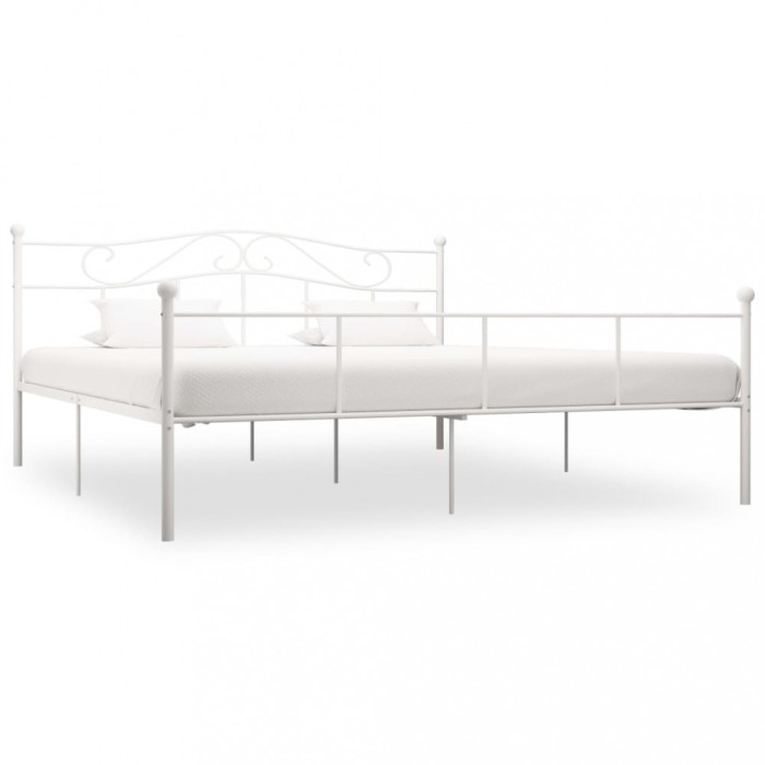 vidaXL Cadru de pat, alb, 180 x 200 cm, metal 284521