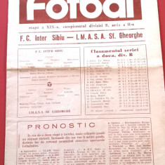 Program meci fotbal FC INTER SIBIU - IMASA SFANTU-GHEORGHE (22.03.1987)