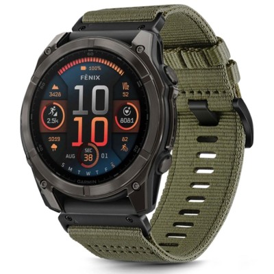 Techsuit - Watchband QuickFit 22mm (W070) - Garmin Fenix 5/5 Plus 6/6 Pro/7/Forerunner 935/945/Approach S60 - Camo Green foto