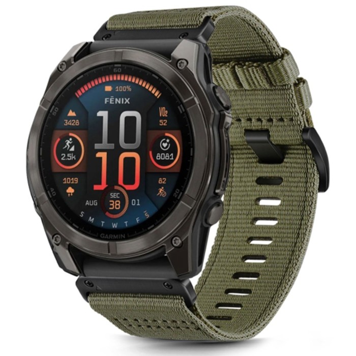 Techsuit - Watchband QuickFit 22mm (W070) - Garmin Fenix 5/5 Plus 6/6 Pro/7/Forerunner 935/945/Approach S60 - Camo Green
