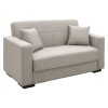 Canapea extensibilă cu depozitare două locuri Vox țesătură Gri deschis 154x82x83cm
