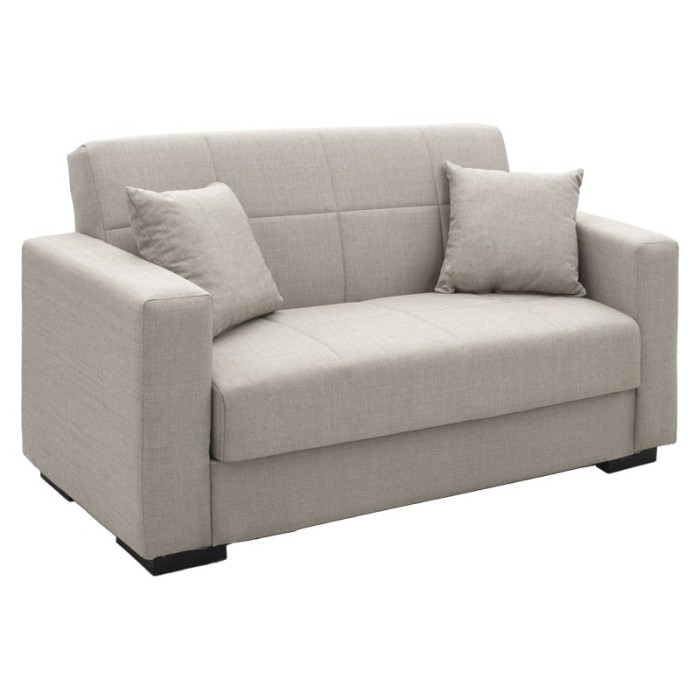 Canapea extensibilă cu depozitare două locuri Vox țesătură Gri deschis 154x82x83cm