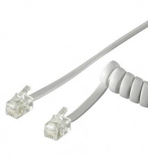 Cablu telefonic receptor spiralat RJ10 4m 4 pini 4 contacte Goobay foto