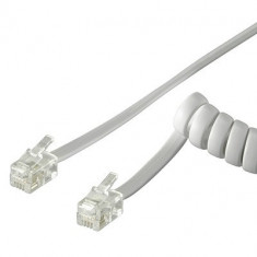 Cablu telefonic receptor spiralat RJ10 2m 4 pini 4 contacte Goobay