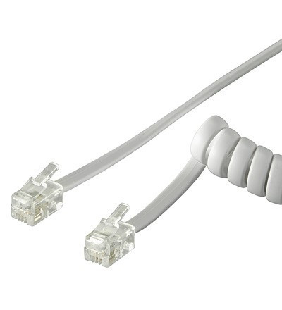 Cablu telefonic receptor spiralat RJ10 4m 4 pini 4 contacte Goobay