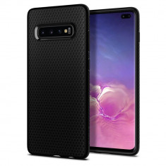 Husa Spigen Liquid Air pentru Samsung Galaxy S10+ SM-G975, Anti Amprenta, Negru foto