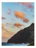 Tablou Canvas, "Far de veghe pe promontoriu st&acirc;ncos", Ocean, St&acirc;ncă, Apus, Nor, Far, Cer, Valuri, Peisaj, Culoare, Contrast, 26 x 39 cm, CMCLASS