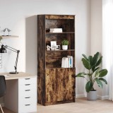 vidaXL Dulap &icirc;nalt stejar fumuriu 70x35x180 cm lemn prelucrat, 5 rafturi, maro