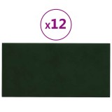 Cumpara ieftin Panouri de perete 12 buc. verde inchis 30x15 cm catifea 0,54 m&sup2;