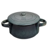 Bol ceramic cu capac pentru supă, 700 ml, petrol glaze, CMCLASS