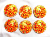 Suporturi pahare lemn cu model floral 41754