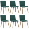 VidaXL Scaune de bucătărie, 6 buc., verde &icirc;nchis, material textil