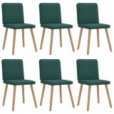 VidaXL Scaune de bucătărie, 6 buc., verde &icirc;nchis, material textil