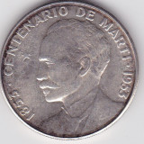 Cuba 1 peso 1953 Comemorativa, America Centrala si de Sud, Argint