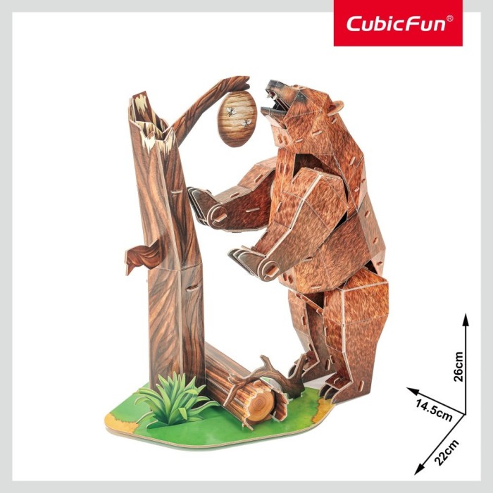 Cubic Fun - Puzzle 3D urs maro 88 piese