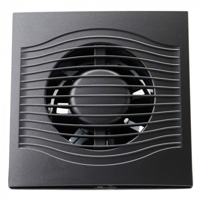 Ventilator baie SLIM 4C &Oslash;100, Super Silent, Clapeta antiretur, Motor Long Life 40000h, Debit 90mc/h, Dark Gray Metal