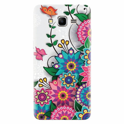 Husa silicon pentru Samsung Grand Prime, Mandala Flowers foto