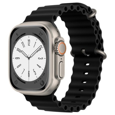 Curea pentru Apple Watch 1/2/3/4/5/6/7/8/9/SE/SE 2 (38/40/41mm) - Techsuit Watchband (W038) - Black foto