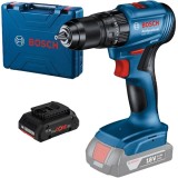 Bosch GSB 185-LI + ProCORE - Masina de gaurit si insurubat cu percutie 50 Nm valiza plastic + Acumulator Li-Ion 18 V 4 Ah
