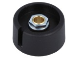 Buton rotativ indicator poliamidă neagră &Oslash;6mm 31x16mm
