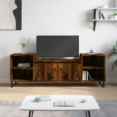 Comodă TV, stejar fumuriu, 160x35x55 cm, lemn prelucrat foto
