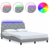Cumpara ieftin Cadru de pat cu LED fara saltea Gri deschis 120x200 cm Material