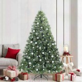 vidaXL Brad de Crăciun artificial cu 300 LED Verde 210 cm PE și PVC 3397864