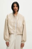 Answear Lab geaca culoarea bej, de tranzitie, oversize