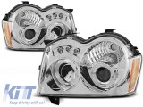 Set de faruri tuning cu ochi de &icirc;nger halogen potrivit pentru Chrysler JEEP GRAND CHEROKEE 2005-2008, stanga si dreapta Performance AutoTuning